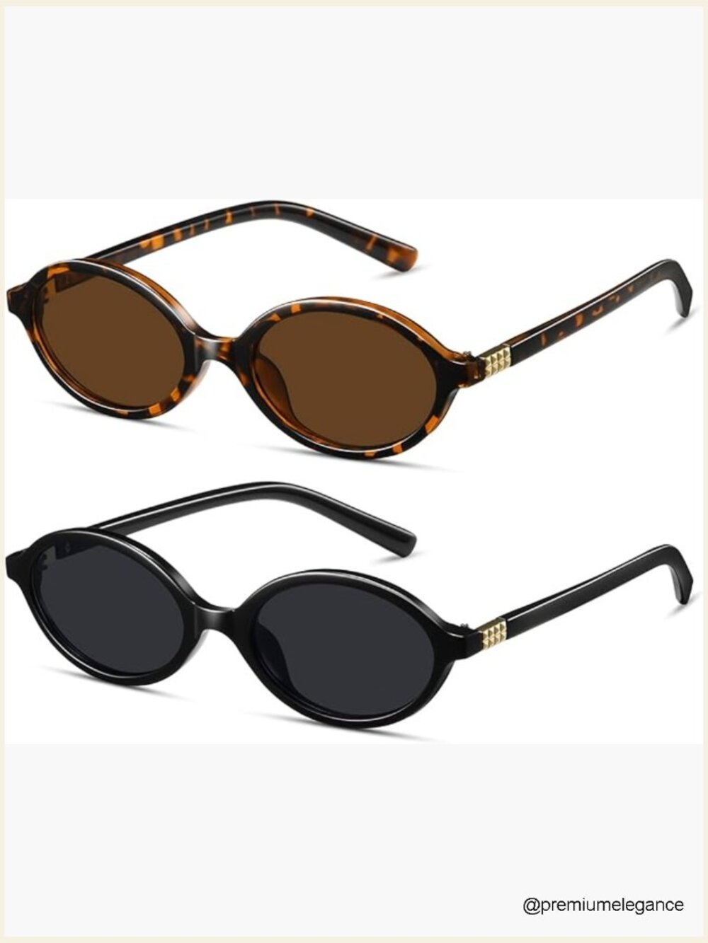 2 Pack Retro Oval Small Frame Sunglasses UV400 Protection - Picture 1 of 7
